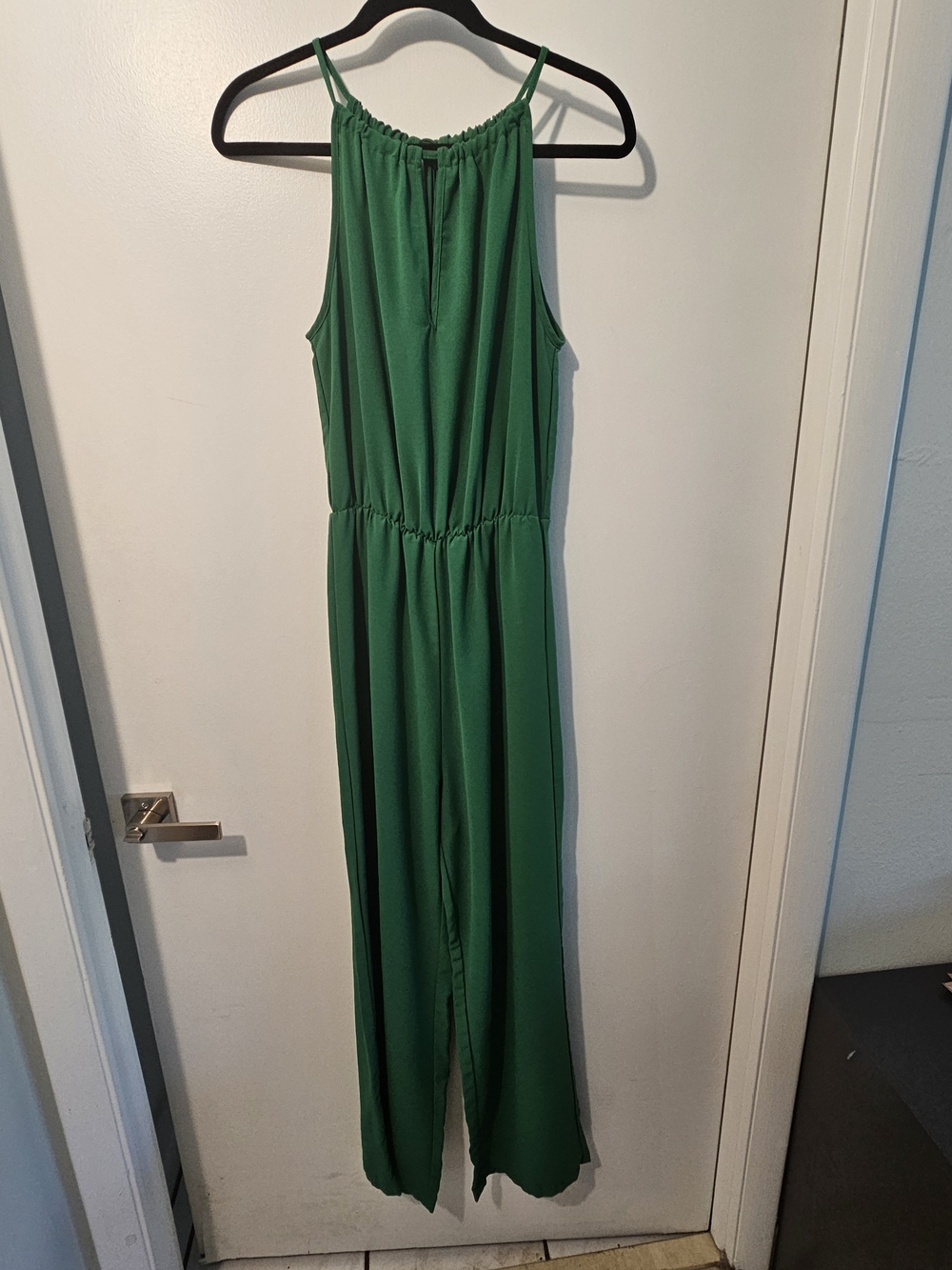 SHEIN Emerald Green Sleeveless Wide-Leg Jumpsuit